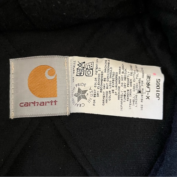 Vintage Carhartt Canvas Quilt Lined Jacket 90s JQ1005 Size XL - Picture 8 of 8
